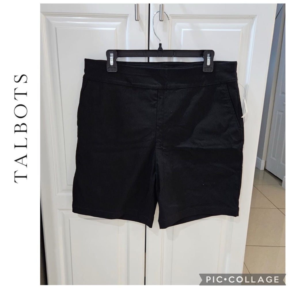 (NWT) Talbots black Stretch 9” pull- on Shorts Size 12